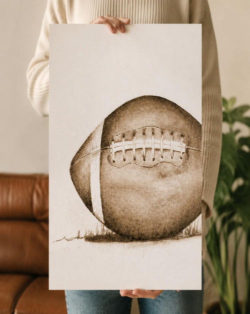 3-Piece Vintage Sports Wall Art Set – Football, Baseball & Basketball Prints (Unframed)